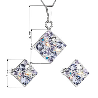 EG2243-VI Sada šperků s krystaly Swarovski, Violet