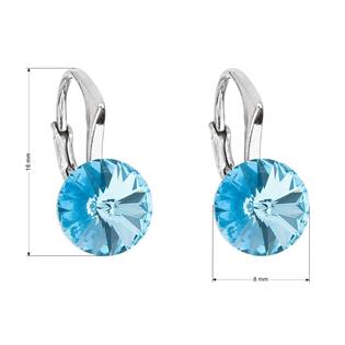 EG2500-AQ Stříbrné náušnice s Crystals from Swarovski® Aqua