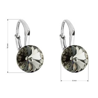 EG2500-BD Stříbrné náušnice s Crystals from Swarovski® Black Diamond