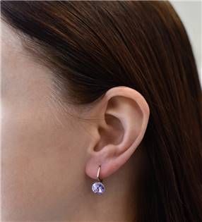 EG2500-VI Stříbrné náušnice s Crystals from Swarovski® Violet