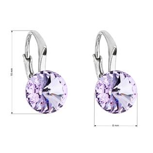 EG2500-VI Stříbrné náušnice s Crystals from Swarovski® Violet