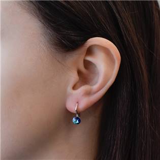 EG2501-BB Stříbrné náušnice s Crystals from Swarovski® Bermuda Blue