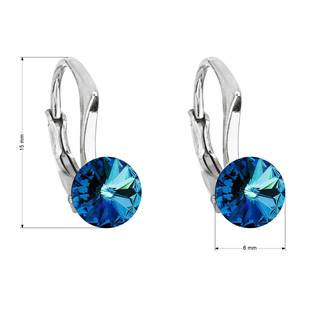 EG2501-BB Stříbrné náušnice s Crystals from Swarovski® Bermuda Blue