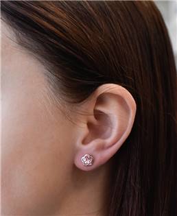 EG2511-LR Stříbrné náušnice kytičky Crystals from Swarovski® Light Rose