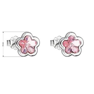 EG2511-LR Stříbrné náušnice kytičky Crystals from Swarovski® Light Rose