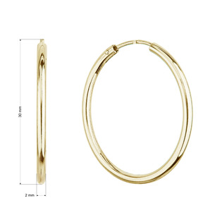 EG2899-GD Pozlacené stříbrné náušnice kruhy 30mm