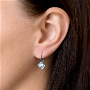 EG3012-CR Stříbrný set náušnic kostky Crystals from Swarovski® Crystal