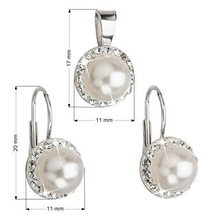 EG3036-WH Sada šperků s perličkami Crystals from Swarovski®