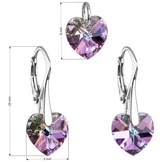 EG3046-VL Sada náušnic a přívěšku se srdíčky Crystals from Swarovski® Vitrail Light