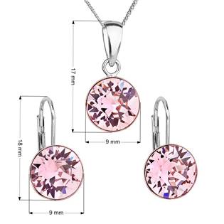EG3054-RO Sada stříbrných šperků s kameny Crystals from Swarovski® Rose