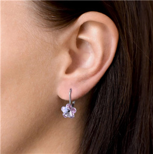 EG3057-RO Sada stříbrných šperků s kytičkami Crystals from Swarovski® Rose
