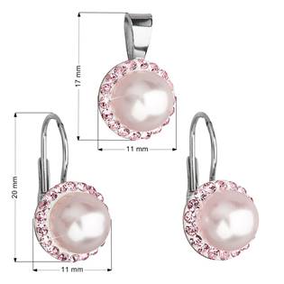 EG3068-RO Sada šperků s perlami Crystals from Swarovski® Rose