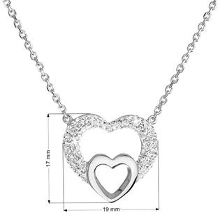 EG4012-CR Stříbrný náhrdelník se srdíčky - Crystals from Swarovski®