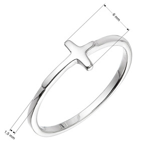 EG5104-56 Minimalisticý stříbrný prsten křížek