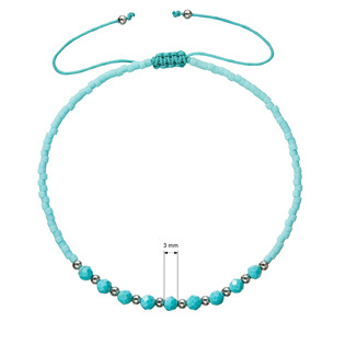 EG7646 Textilní Miyuki náramek turquoise