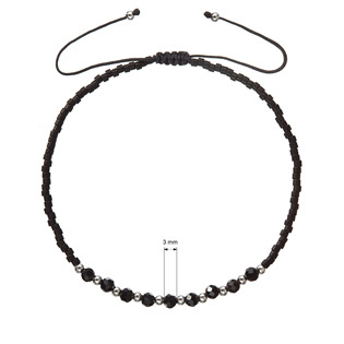 EG7647 Textilní Miyuki náramek černý onyx