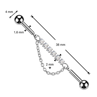 ID01048 Industrial piercing s kamínky