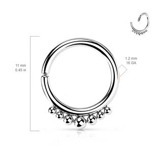 K01060-ST Ozdobný piercing kruh 1,2 x 8 mm