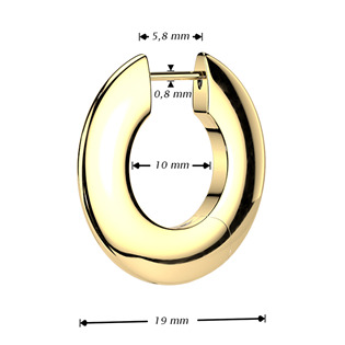 KM2031GD-19 Zlacené titanové náušnice - kruhy 19 mm