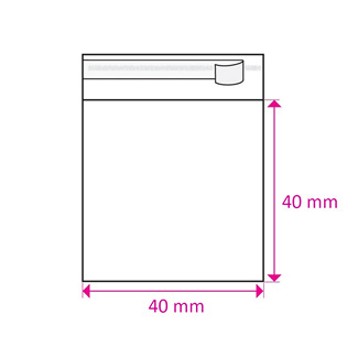 KR1040-1000 Celofánové sáčky s klopou a lepícím proužkem 40 x 40 mm / 1000ks