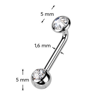 KT005-C Christina piercing TITAN, čirý kamínek