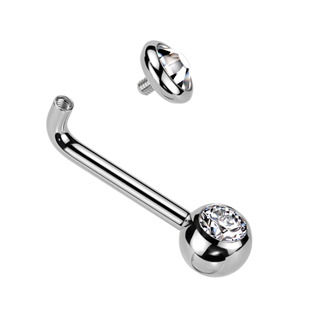 KT005-C Christina piercing TITAN, čirý kamínek