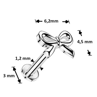 LB0045ST-1208 Labreta / piercing do ucha - mašlička