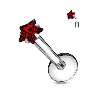 LB01124-C Piercing do brady labreta - hvězda 3 mm