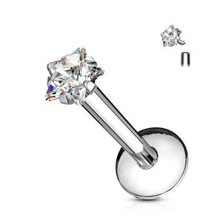 LB01124-C Piercing do brady labreta - hvězda 3 mm