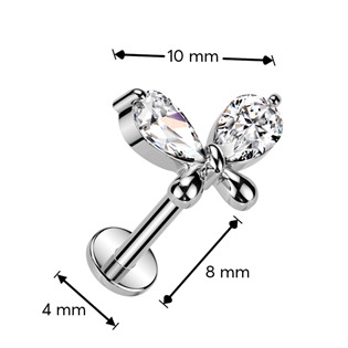 LB047-GD Zlacená labreta - PUSH IN piercing do brady