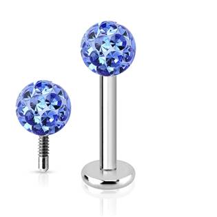 LB1038-1208F Piercing do brady labreta s krystaly Crystals from SWAROVSKI® 1,2 x 8 mm