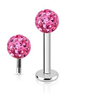 LB1038-1208F Piercing do brady labreta s krystaly Crystals from SWAROVSKI® 1,2 x 8 mm