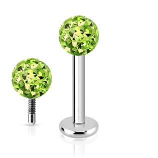 LB1038-1208F Piercing do brady labreta s krystaly Crystals from SWAROVSKI® 1,2 x 8 mm