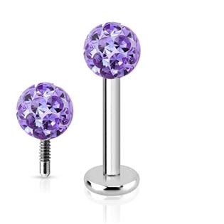 LB1038-1208F Piercing do brady labreta s krystaly Crystals from SWAROVSKI® 1,2 x 8 mm