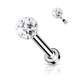 LB1089-1208-C Piercing do brady / cartilage s kamínky 1,2 x 8 mm