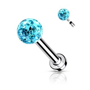 LB1089-1208-C Piercing do brady / cartilage s kamínky 1,2 x 8 mm