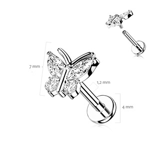 LB1106ST-1208 Piercing do brady - motýlek