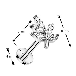 LB1124 Piercing do brady větvička - PUSH IN labreta