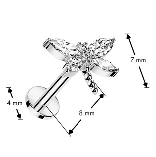 LB1125 Piercing do brady vážka - PUSH IN labreta