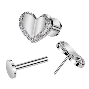 LB1126 Piercing do brady srdce - PUSH IN labreta
