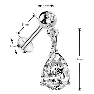 LB1128 Piercing do brady visací - PUSH IN labreta