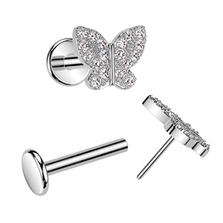 LB1134 Piercing do brady motýlek - PUSH IN labreta