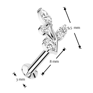 LB1138 Piercing do brady s větvičkou - PUSH IN labreta