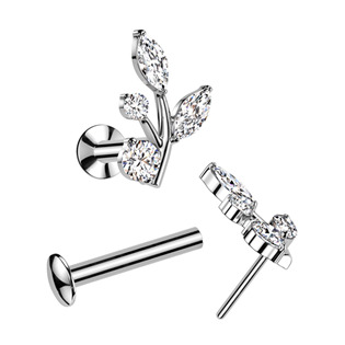 LB1138 Piercing do brady s větvičkou - PUSH IN labreta