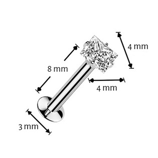 LB1143 Piercing do brady čtvereček - PUSH IN labreta