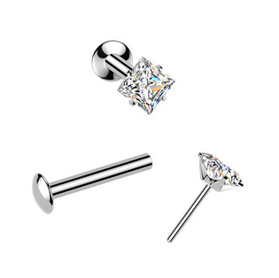LB1143 Piercing do brady čtvereček - PUSH IN labreta
