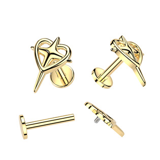 LB1157GD-1208 Zlacený piercing do ucha nebo brady - labreta