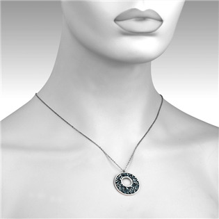 LV5001-MAL Ocelový náhrdelník s krystaly Crystals from Swarovski® MINT ALABASTER