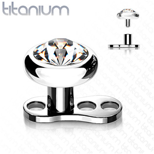 MD028C-04 Kompletní microdermal piercing 1,2 mm - čirý kamínek