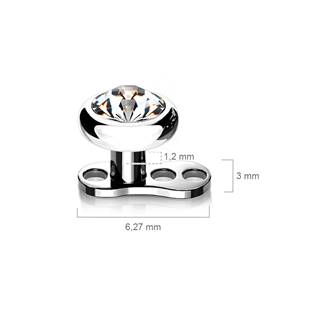 MD028C-04 Kompletní microdermal piercing 1,2 mm - čirý kamínek